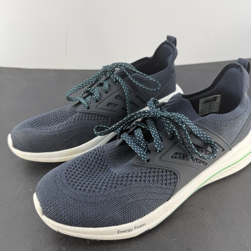 Avia Womens Navy Blue Energy Foam Caged Knit Low Top Size 10 Running Shoes